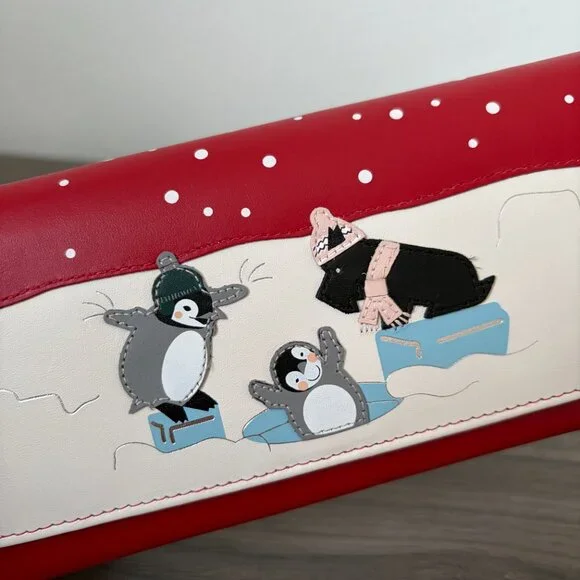 Radley London Hole Lotta Fun Large Leather Flapover Wallet Red - Picture 2 of 9